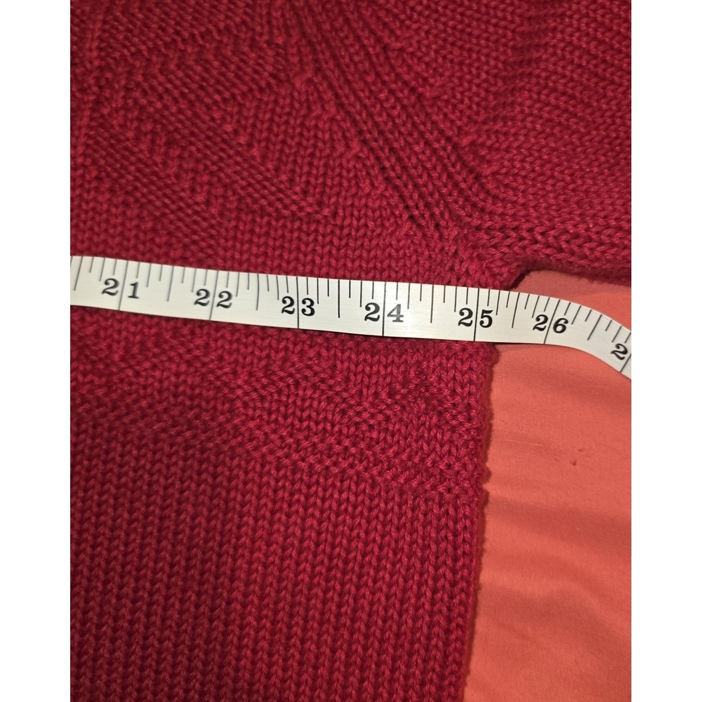 CHAPS Red Cotton Sweater Quarter Zip Men's XL Red Long Sleeve Pullover Christmas - Picture 5 of 8
